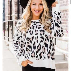 Cheetah print sweater open back